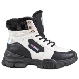 Yes Mile Turnschuhe mit Fell weiß schwarz