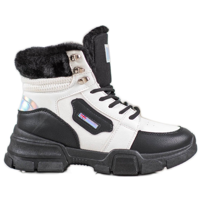 Yes Mile Turnschuhe mit Fell weiß schwarz