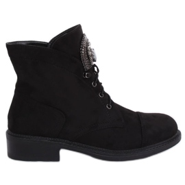 Schwarze Wildlederstiefel E9315 Schwarz
