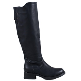 Super Me Öko-Lederstiefel schwarz