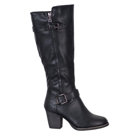 J. Star Bequeme Stiefel mit Schnalle schwarz