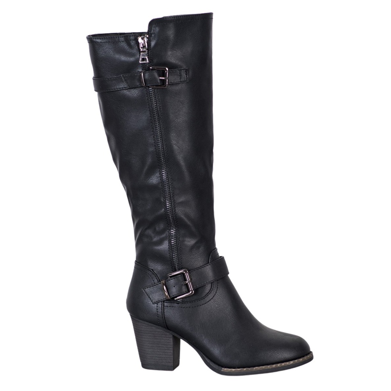 J. Star Bequeme Stiefel mit Schnalle schwarz