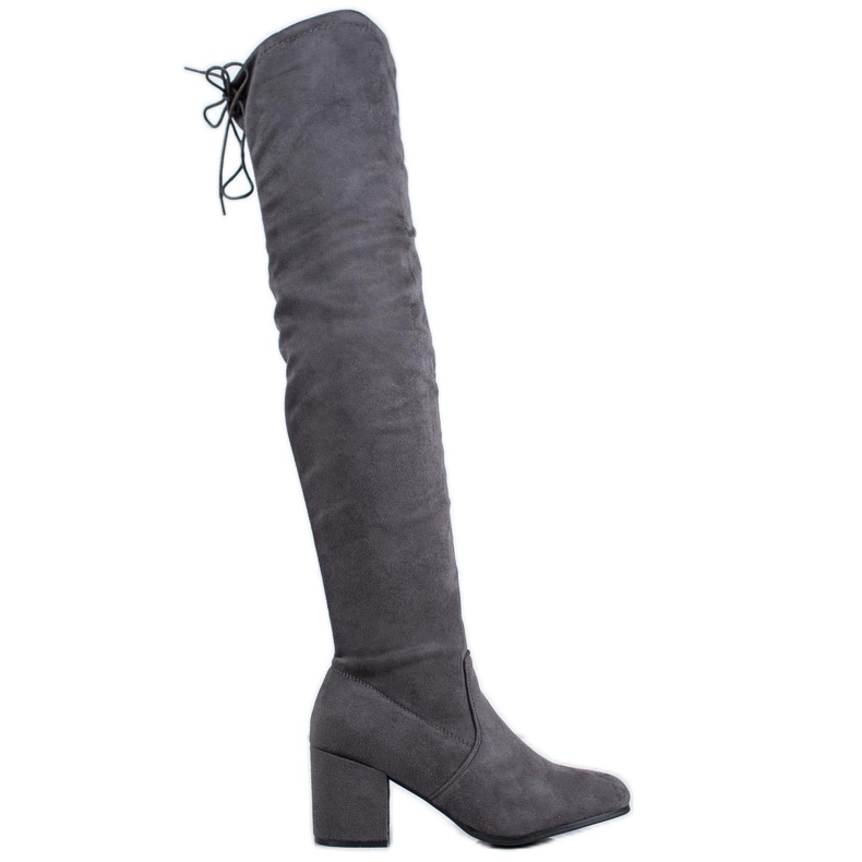 SHELOVET Bequeme Stiefel mit hohen Absätzen grau