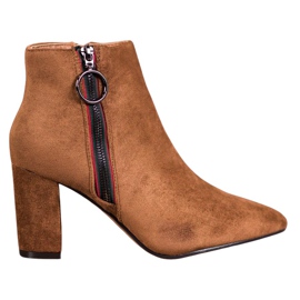 Small Swan Wildlederstiefeletten mit Reißverschluss braun