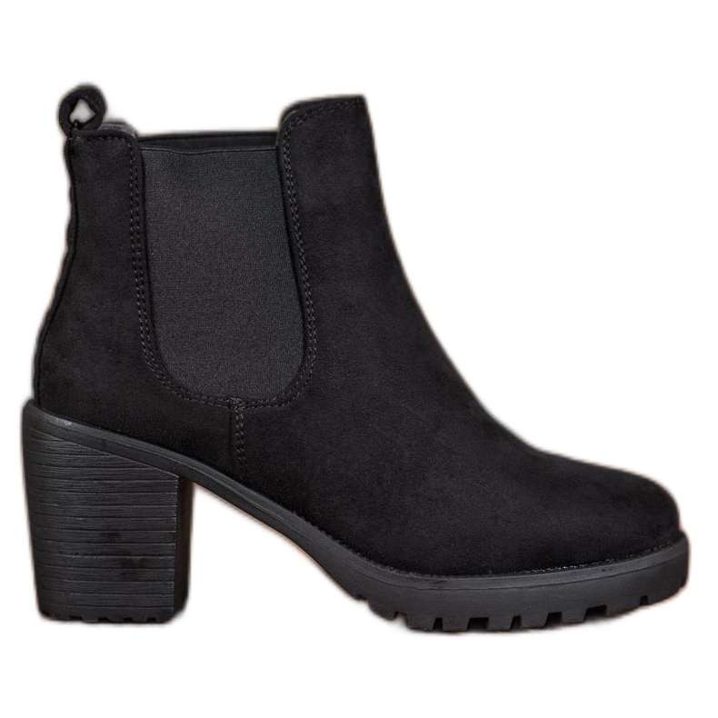 SDS Bequeme Chelsea Boots auf einem Pfosten schwarz