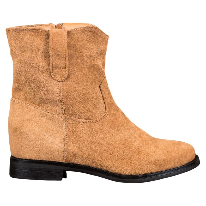 Ideal Shoes Warme Cowboystiefel auf einem Keil braun