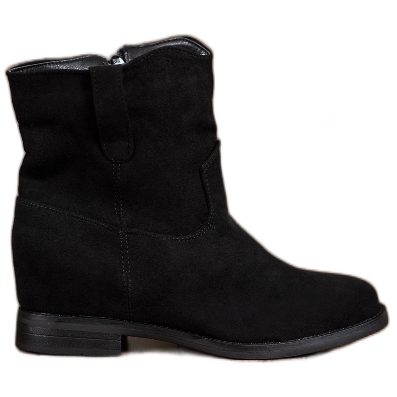 Ideal Shoes Warme Cowboystiefel auf einem Keil schwarz