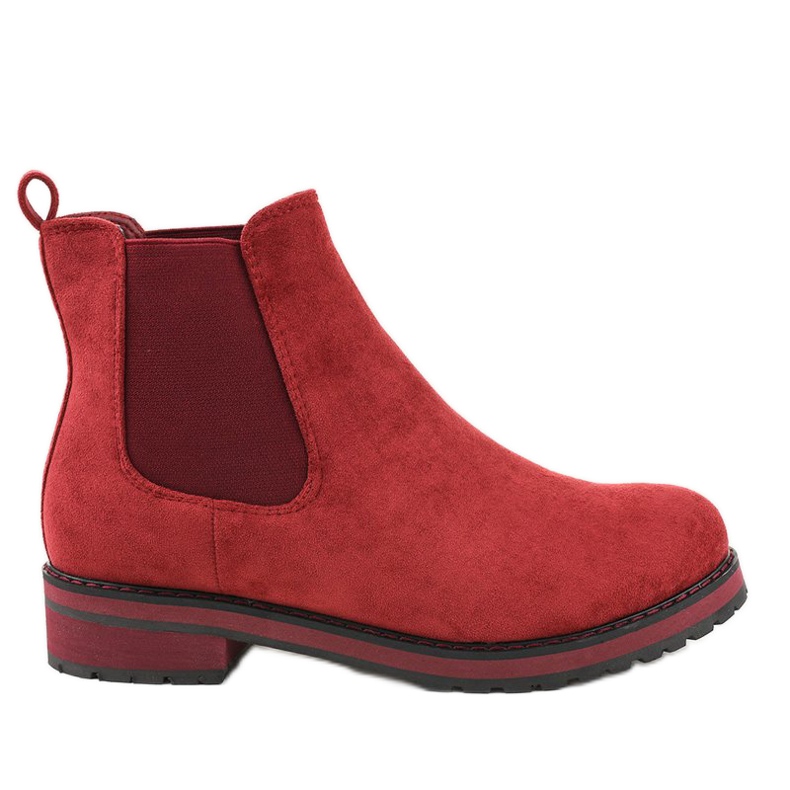 Isolierte kastanienbraune Stiefel F-3799 rot