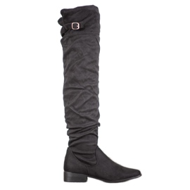SHELOVET Stylische Overknee-Stiefel schwarz