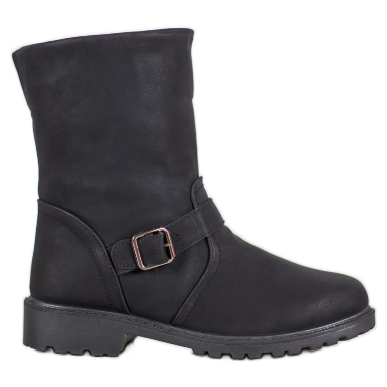 SHELOVET Stiefel mit Schaffell schwarz