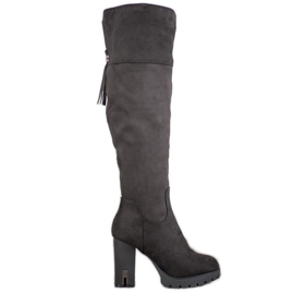 Evento Plateaustiefel aus Wildleder schwarz