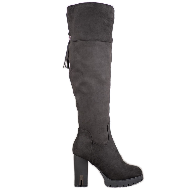 Evento Plateaustiefel aus Wildleder schwarz