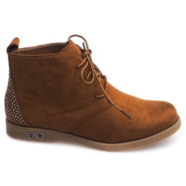 Gebundene Stiefel mit Pailletten H543 Camel braun