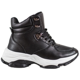 Ideal Shoes Turnschuhe aus Öko-Leder schwarz