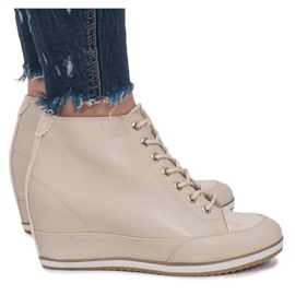 Beige Keilsneaker mit Capucine-Reißverschluss