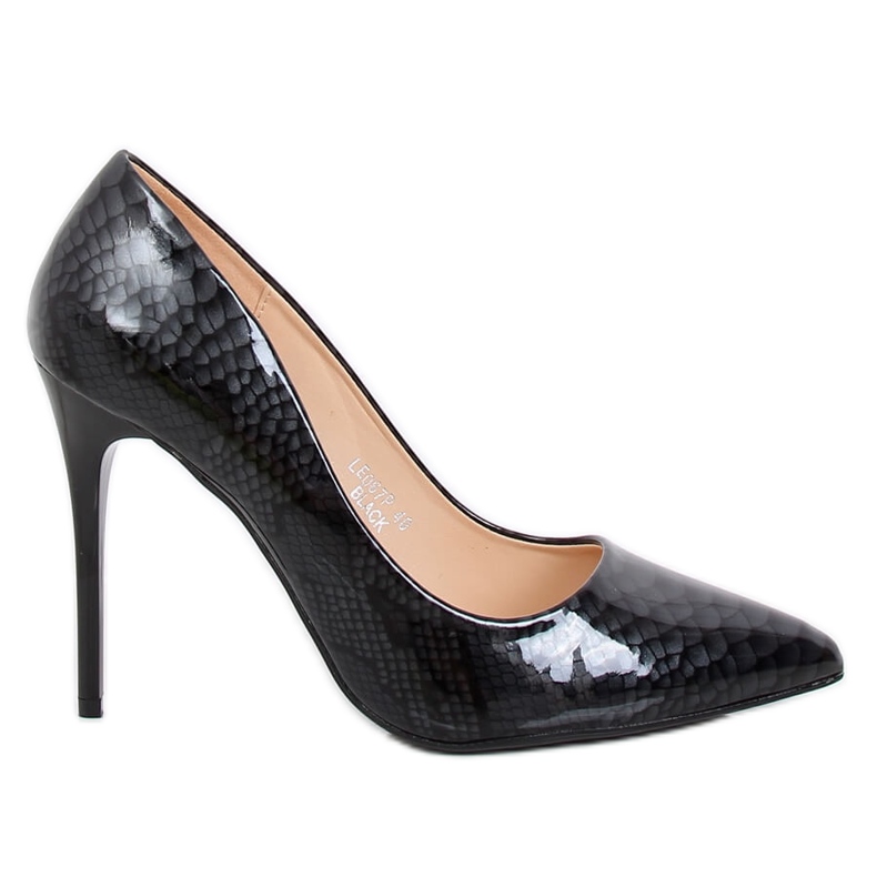 Pumps auf einem schwarz-grauen LE067P Schwarzes Stiletto
