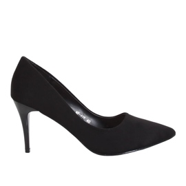 Pumps mit bequemem Absatz schwarz NF-49P Black
