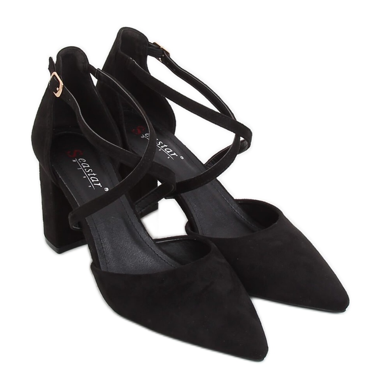 Pumps am schwarzen Pfosten LE069P Schwarz