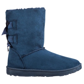 Haver Warme Schneestiefel mit Schleifen blau