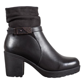 SHELOVET Schwarze Stiefel mit Schnalle