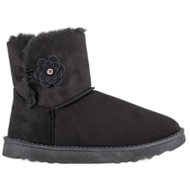 SHELOVET Mukluki mit Blume schwarz