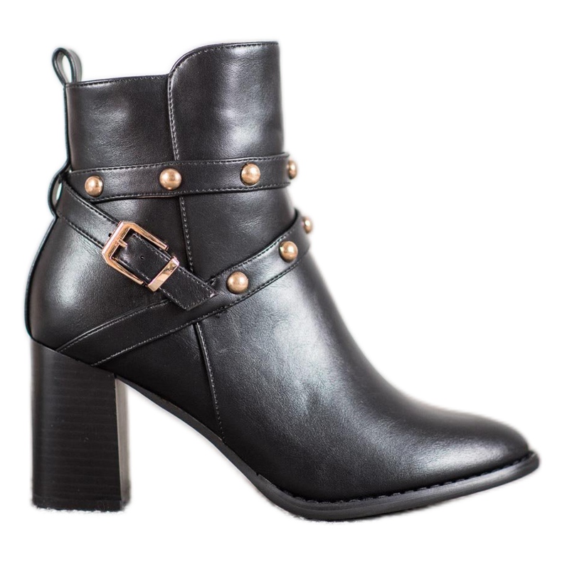 SDS Booties auf einem Pfosten mit Strasssteinen schwarz