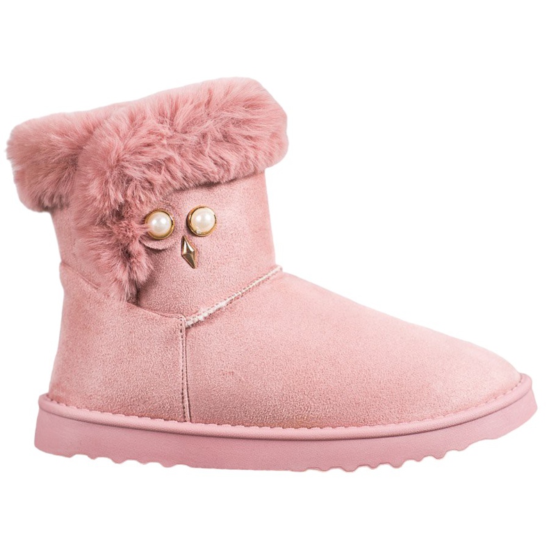 SHELOVET Schneestiefel mit Perlen rosa