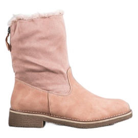 Forever Folie Stiefel mit aufgerolltem Schaft rosa