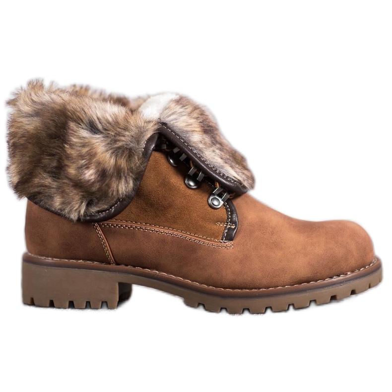 SDS Stiefel mit aufgerolltem Schaft braun