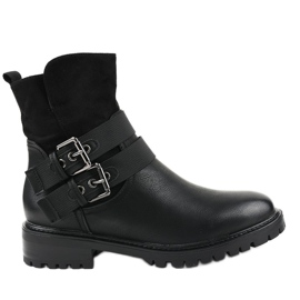 Schwarze flache isolierte Stiefel M386