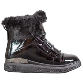 Bella Paris Lackierte Schneestiefel schwarz