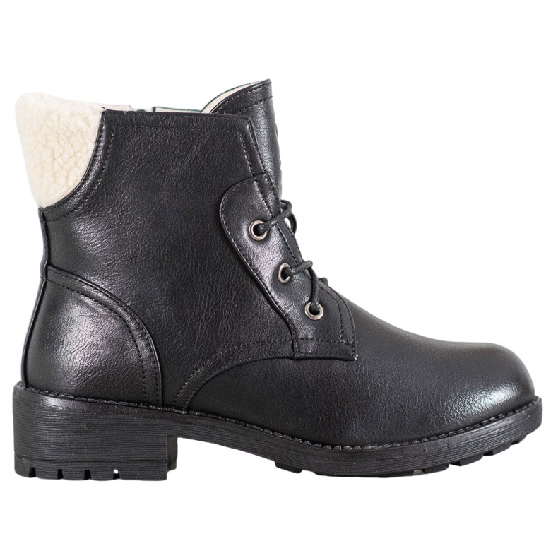J. Star Stiefel mit Schaffell schwarz