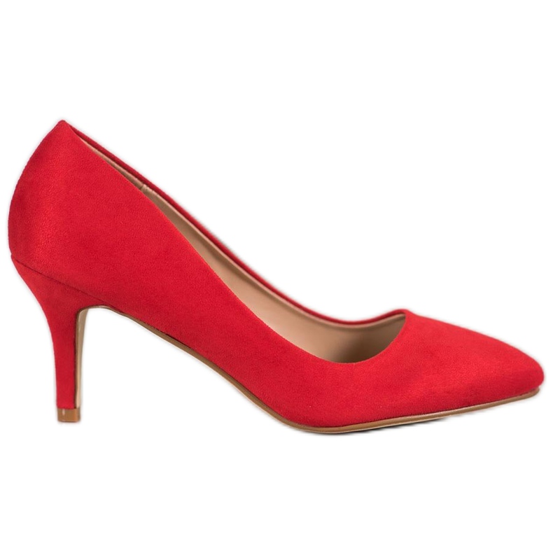 SHELOVET Rote Wildleder Pumps