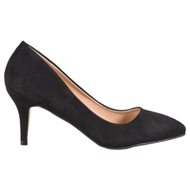 SHELOVET Schwarze Wildleder Pumps