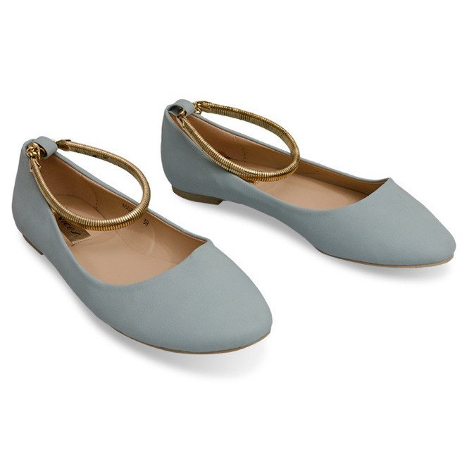 Ballerinas Eine schöne Dekoration am Knöchel A607 Blau