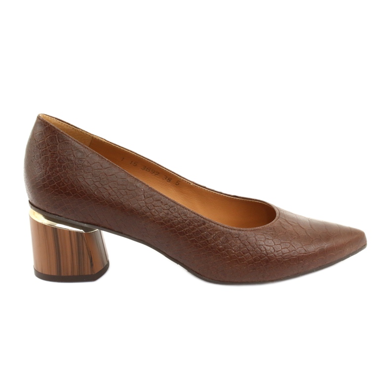 Pumps Schuhe für Damen braun / Python Anis 3697