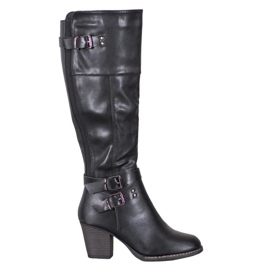 J. Star Stiefel mit Schnallen schwarz