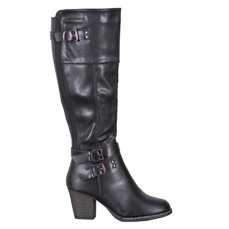 J. Star Stiefel mit Schnallen schwarz
