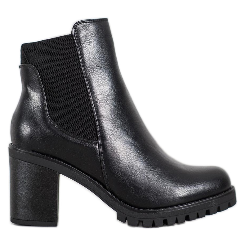 M.Daszyński Bequeme Stiefel auf einem Pfosten schwarz