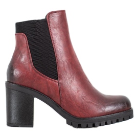 M.Daszyński Bequeme Stiefel auf einem Pfosten rot