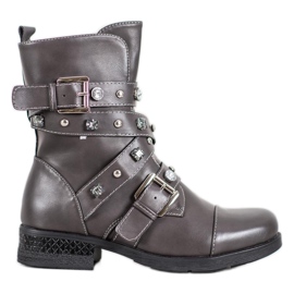 Kayla Warme Arbeiter mit Strasssteinen grau