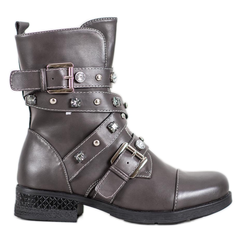 Kayla Warme Arbeiter mit Strasssteinen grau