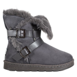 Bona Wildleder-Mukluki mit Streifen grau