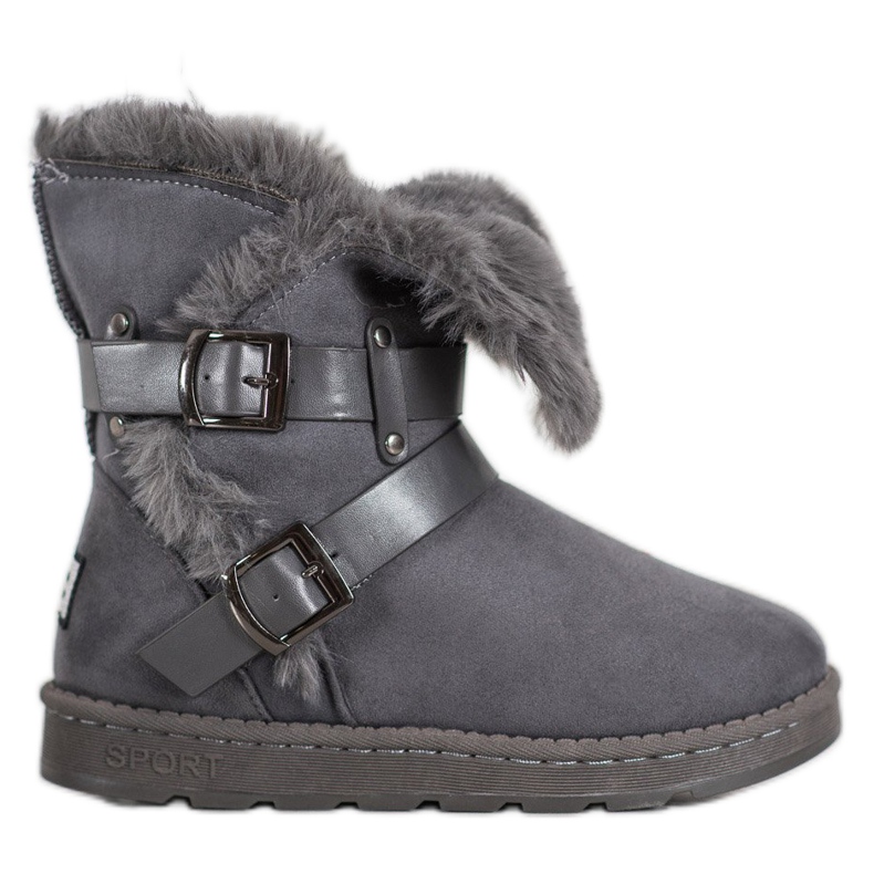 Bona Wildleder-Mukluki mit Streifen grau