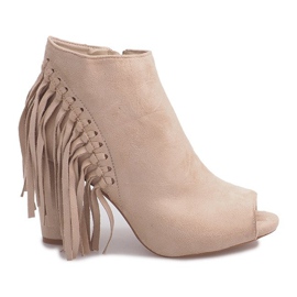 Offene Stiefel auf einem Pfosten 1526-3 Beige