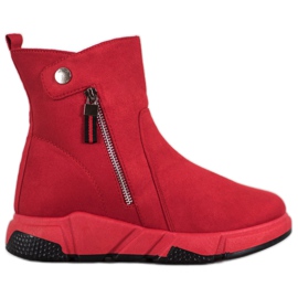 SHELOVET Modische Wildlederstiefel rot