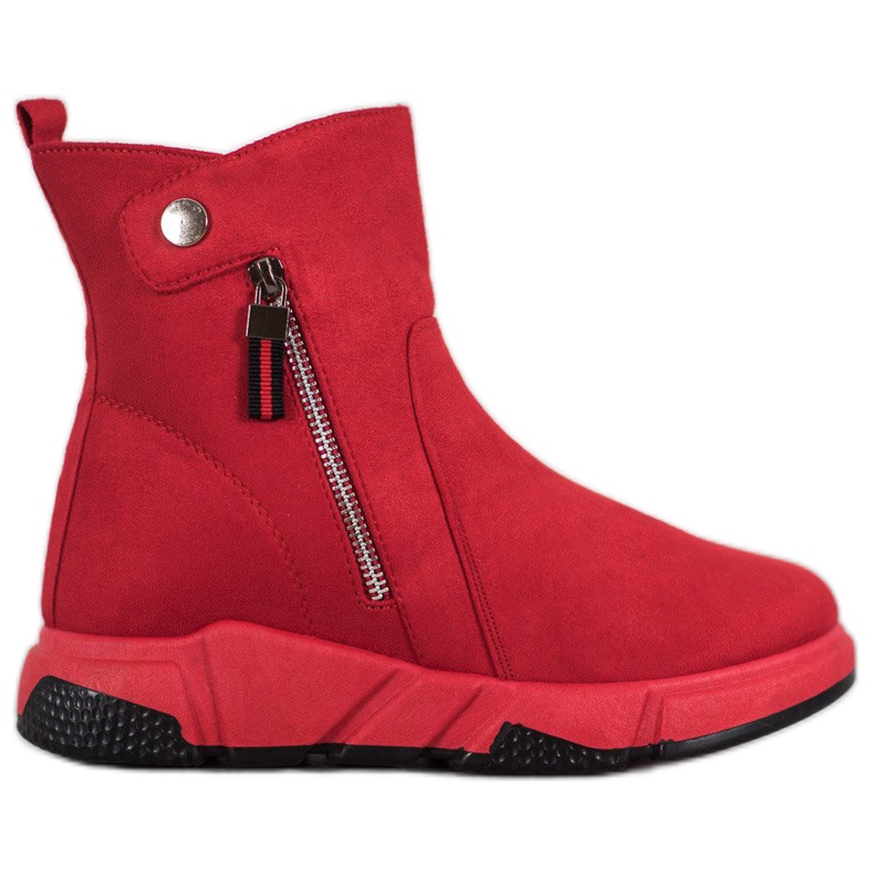 SHELOVET Modische Wildlederstiefel rot
