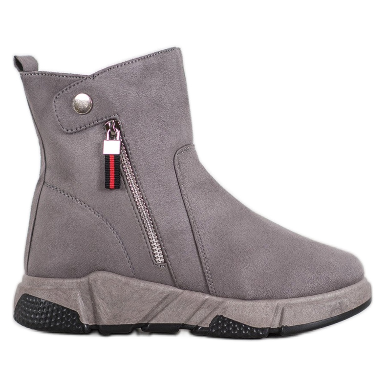SHELOVET Modische Wildlederstiefel grau
