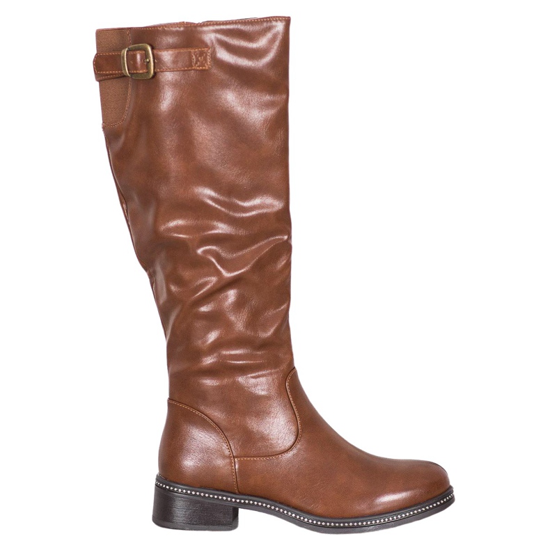 Abloom Hohe Stiefel mit Zirkonia braun