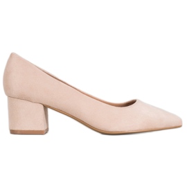 Ideal Shoes Wildleder Pumps auf High Heels braun